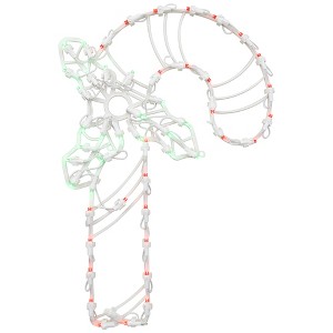 Northlight LED Lighted Candy Cane Christmas Window Silhouette - 18" - Red and Green - 1 of 4