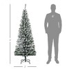 NicBex 6ft Snow Flocked Artificial Christmas Tree Hinged Slim Tree with 492 Branches Tips for Home Office, White - 2 of 4