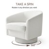 Dyonery Swivel Barrel Accent Chair, Modern Faux Leather Upholstered Armchair, 360¡ã Comfy Reading Chair for Living Room & Bedroom, Fully Assembled - 3 of 4