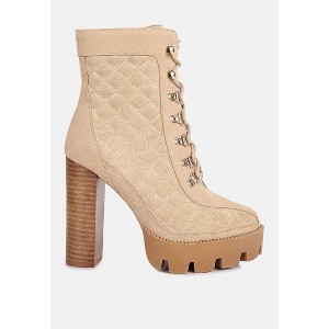 Yoko Fine Suede Quilted Ankle Boots Women - 1 of 4