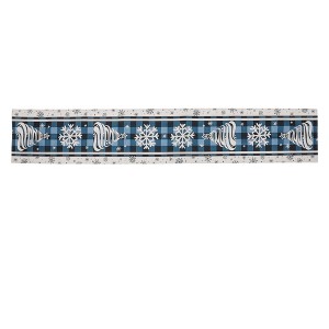 Unique Bargains Christmas Table Runner Pink White 72"x13" 1 Pc - 1 of 4