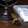 Itopfox 2pcs Gold Brass Bee Figurines Mini Animal Insect Statues for Home Office Desk Table Garden Indoor Decorative Collectible - 3 of 4