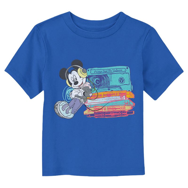 Toddler's Mickey & Friends Distressed Cassette Lean T-Shirt, 1 of 4