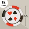 Blue Panda Poker & Casino Card Night Plates - 80 Disposable Dinner Paper Plates 9 x 9 inches - 4 of 4