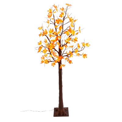 Everlasting Glow 6Ft. Tall Electric Lighted Maple Leaf Tree with 72 Warm White Micro LED Lights