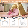 2-in-1 Convertible Kids Couch - Teddy Fleece Toddler Sofa Chair, Soft Fold-Out Lounger Bed for Playroom & Nursery, Ideal Birthday Gift - 4 of 4