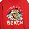 SpongeBob SquarePants Rather Be At Beach Cropped Long Sleeve Crew Neck Sweatshirt - Red - X-Large - 2 of 4