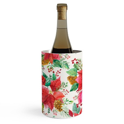 Ninola Design Poinsettia Holiday Flowers Wine Chiller - Deny Designs