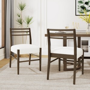 Christopher Knight Home Fescue Farmhouse Upholstered Rubberwood Dining Chairs (Set of 2) - 1 of 4