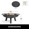 Good Directions Porto 32" Outdoor Fire Pit with Cover Lid Black - 4 of 4
