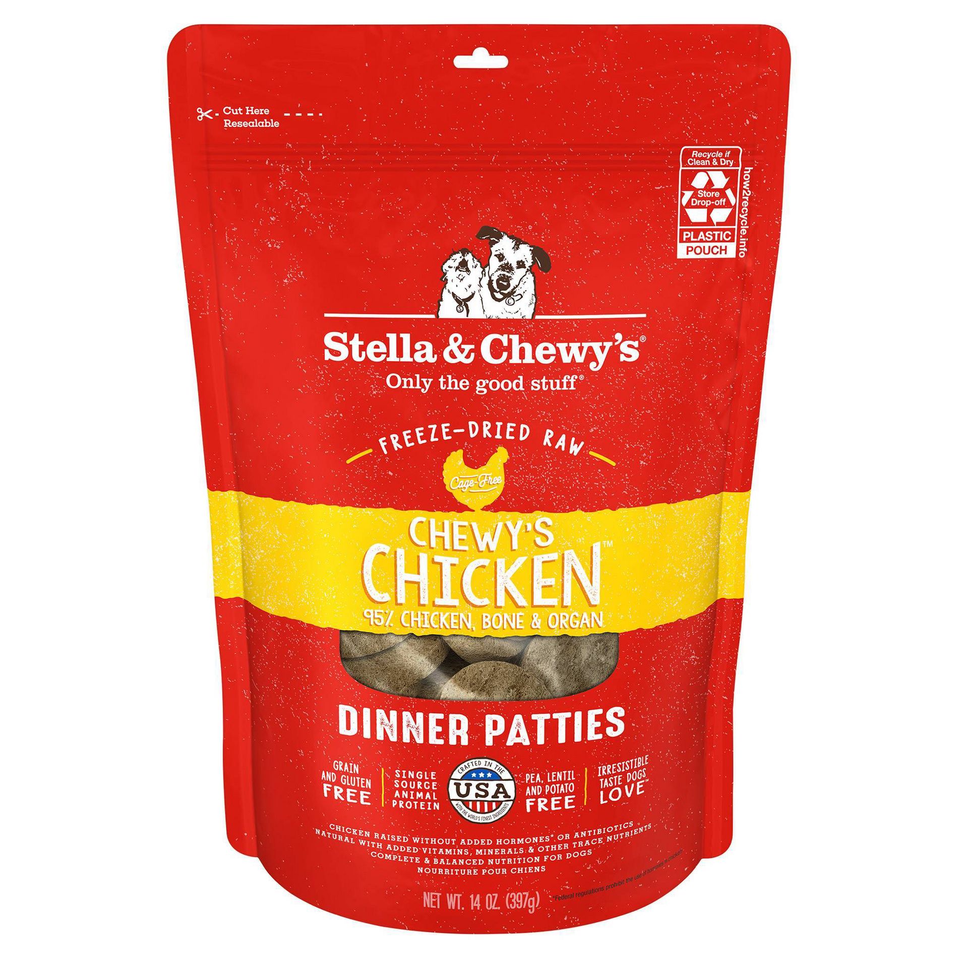 Stella & Chewy's Chicken Flavor Freeze-Dried Patties Dry Dog Food - 14oz