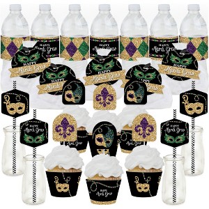 Big Dot of Happiness Mardi Gras - Masquerade Party Favors and Cupcake Kit - Fabulous Favor Party Pack - 100 Pieces - 1 of 4