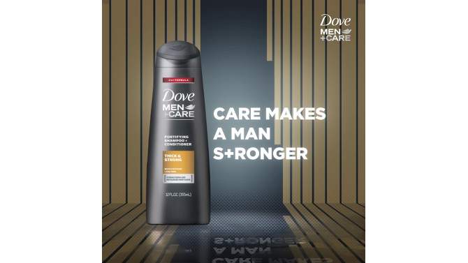 Dove Men+Care 2-in-1 Shampoo + Conditioner Thick + Strong for Fine or Thinning Hair, 2 of 9, play video
