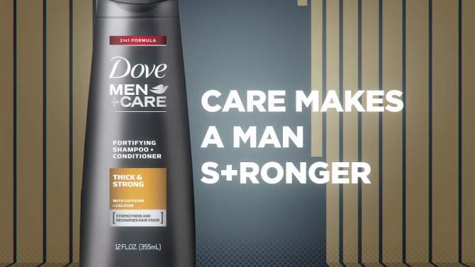 Dove Men+Care 2-in-1 Shampoo + Conditioner Thick + Strong for Fine or Thinning Hair, 2 of 7, play video