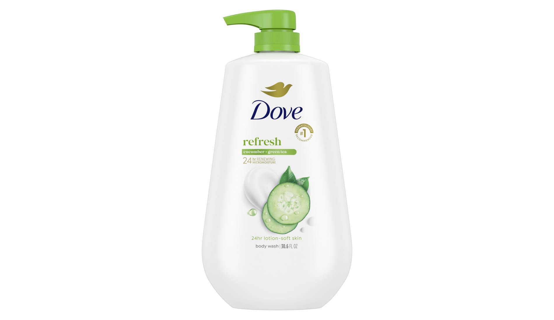 Dove Beauty Refresh Body Wash Pump - Cucumber & Green Tea 24hr Lotion-Soft Skin - 30.6 fl oz: Paraben-Free, Sulfate-Free