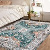 Persian Distressed Floral Washable Rug with TPR Backing, Plush 350GSM Chenille,Throw Rugs, Non-Slip Indoor Carpet for Entryway, Bedroom, Kitchen - 3 of 4