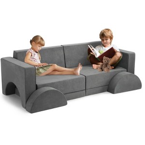 Jojoka 8-Piece Soft Modular Kids Play Couch, Convertible Sofa for Toddlers, Fort Building Sectional Sofa for Playroom & Nursery - 1 of 4