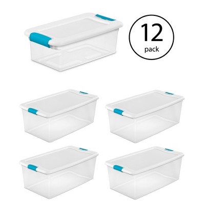 Sterilite 6 Qt Clear Storage Box Container 12 Pack and 106-Qt Storage Box 4 Pack