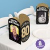Big Dot of Happiness 80th Birthday Photo Holder Centerpieces, 4x6 Picture Display Box, Black & Gold Table Decoration for Adult Birthday Decor, 8 Count - 2 of 4