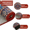 Acekool 2x6 Vintage Blue Washable Runner Rug, Non-Slip Oriental Medallion Low Pile Accent Carpet for Hallway, Entryway, Kitchen - 4 of 4