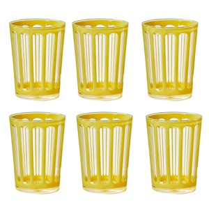 TAG Villa 22 oz Yellow Acrylic Double Old Fashion DOF BPA-Free, Dishwasher Safe, Durable Drinkware Set of 6 - 1 of 3