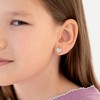 Girls' Simulated Mother of Pearl CZ Heart Screw Back Sterling Silver Earrings - In Season Jewelry - 3 of 4