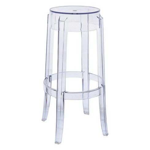 Leisuremod Averill Modern Barstool With Clear Acrylic Seat And