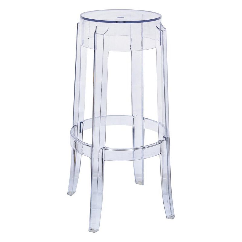 LeisureMod Averill Modern Barstool with Clear Acrylic Seat and Legs (Single), 1 of 8