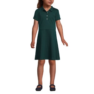 Lands' End Kids Short Sleeve Interlock Polo Dress - 1 of 3