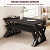 Kitchen Room Table Set with Benches, Dining Table Set for 4,Sturdy Metal Kitchen Table Set, Ideal for Kitchen, Apartment, Studio, Black - 4 of 4