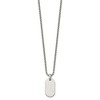 Chisel Stainless Steel Brushed with Polished Edges Dog Tag on a 22" Box Chain Necklace - 3 of 4