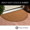 Evideco French Home Goods Sheltered Half Round Front Door Mat Lea Natural Braided Coir Coco Rubber Rug 30x18 - 4 of 4