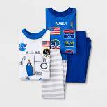 Toddler Boys' 4pc NASA Cosplay Snug Fit Pajama Set - Blue
