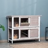 2 Tier Rabbit Hutch for Indoor and Outdoor Use,Weather-Resistant Bunny Cage with Nesting Areas-LAOTIES - 2 of 4
