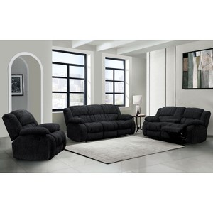 HomeStock U250 Ebony Reclining Sofa/Console Reclining Loveseat/Glider Recliner - 1 of 4