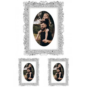 REGALWOVEN Shiny Clear Glass Vintage Velvet Panel Back Horizontal or Vertical Picture Frame - 1 of 4