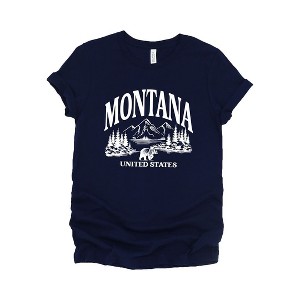 Simply Sage Market Women's Montana Forest Scene Short Sleeve Graphic Tee - 1 of 4