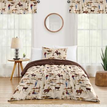 Sweet Jojo Designs Boy Twin Comforter Bedding Set Wild West Cowboy Multicolor 4pc
