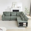 102.75" L-Shaped Modular Sectional Sofa, Modern Corduroy 5-Seater with Storage, Cup Holders & Convertible Design for Living Room, Bedroom, Lounge - 3 of 4