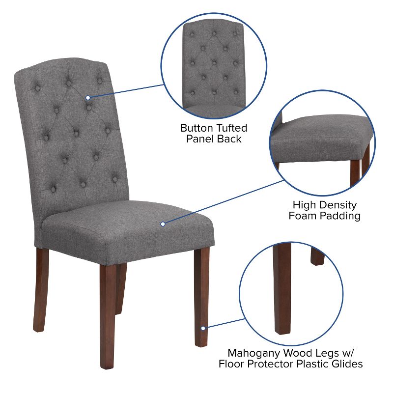 Flash Furniture HERCULES Grove Park Series Diamond Patterned Button Tufted Parsons Chair, 4 of 12