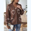 Coolmee Women's Halloween Print Button Down Cardigan V Neck Drop Shoulder Knit Outerwear - 3 of 4