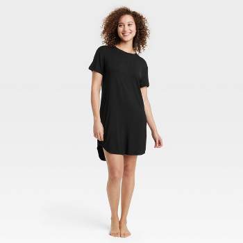 Women's Beautifully Soft Short Sleeve Dress - Stars Above™ Black XL
