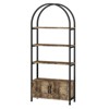 Arched Bookshelf, Bookcase with Doors Storage, 71.5 Inches Tall Industrial Book Shelf - 2 of 4