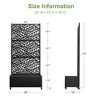 PexFix 72 in. x 35 in. Outdoor Metal Trellis with Planter Box in Leaf Pattern in Black - 4 of 4
