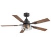 Airsurfer 52" Matte Black Ceiling Fan with Dual-Tone Wooden Blades, Light Included, 5-Blade, Remote Included - 2 of 4