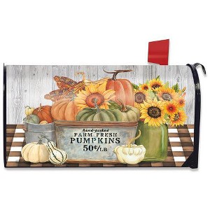 Farm Fresh Bushel Autumn Magnetic Mailbox Cover Pumpkins Standard Briarwood Lane - 1 of 3