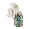 Sagebrook Home Glam Decorative Ceramic Leaf Bud Vase for Room and Office Decor - 3 of 4