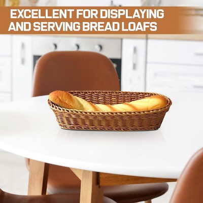 Handwoven Light Brown Polypropylene Bread Basket