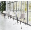 Zuo Modern Magnus Barstool 43.3"H, White Faux Leather Seat, Walnut Legs, Indoor Modern Bar Seating,Set of 2 - 2 of 4