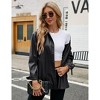Clearlove Womens Faux Leather Vegan Shacket Blazer Long Sleeve Fall Lightweight Button Down Shirts Casual Leather Jackets - 4 of 4